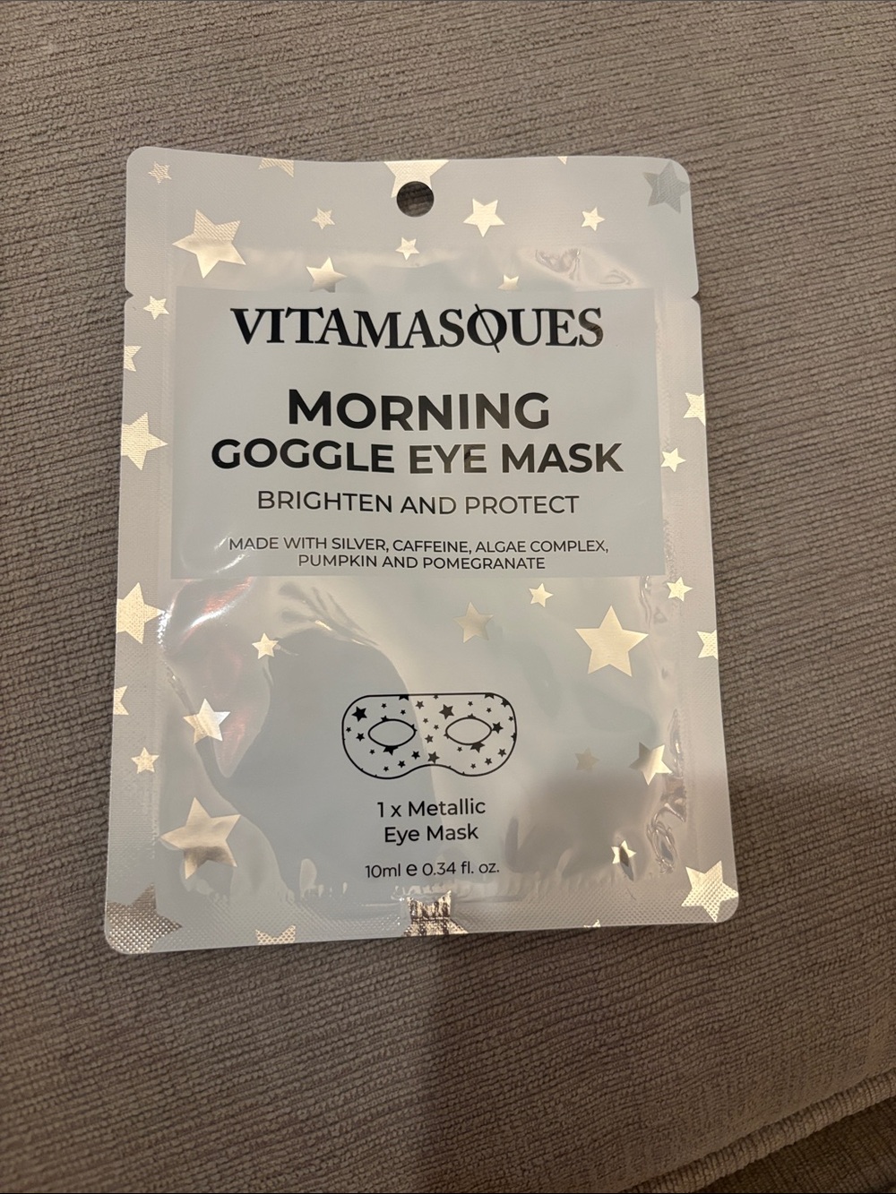 Vitamasques Morning Goggle Eye Mask - Metallic Silver Stars